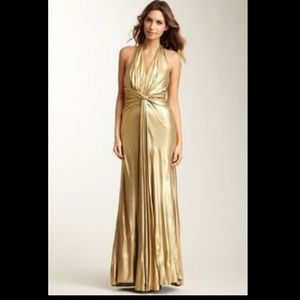Trina Turk Gold “Kristel” prom dress maxi metallic
